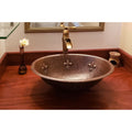 Oval Fleur De Lis Self Rimming Hammered Copper Sink