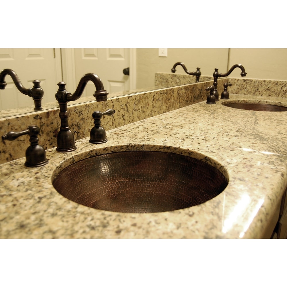 Premier Copper Products Round Under Counter Hammered Copper Sink