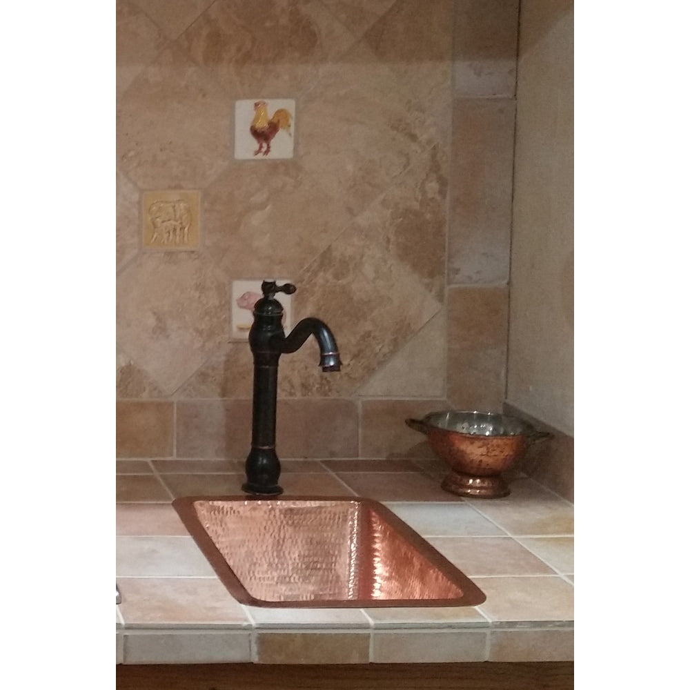 17 In Rectangle Under Counter Bathroom Sink In Polished Copper