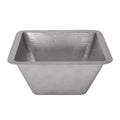 Premier Copper Products Square Under Counter Hammered Copper Bathroom Sink In Electroless Nickel