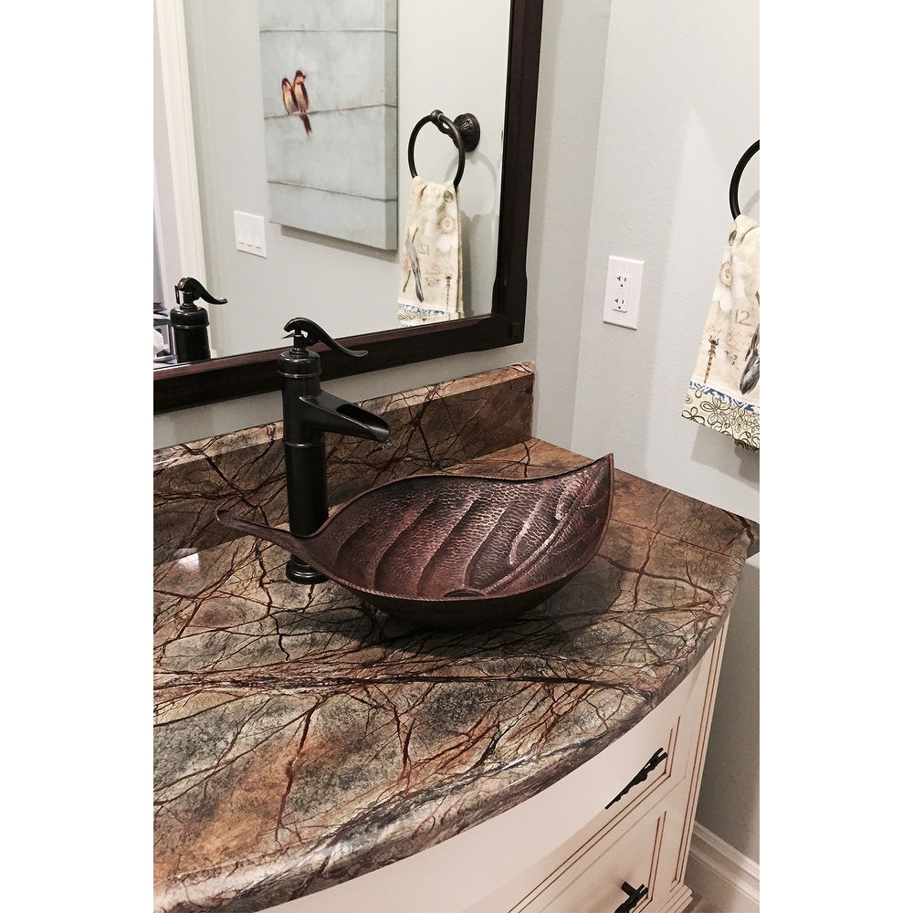 Premier Copper Products Leaf Vessel Hammered Copper Sink