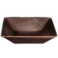 Premier Copper Products 14 Inch Square Hand Forged Old World Copper Vessel Sink