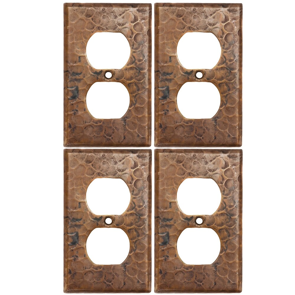 Premier Copper Products Copper Switchplate Single Duplex 2 Hole Outlet Cover Set Of 4