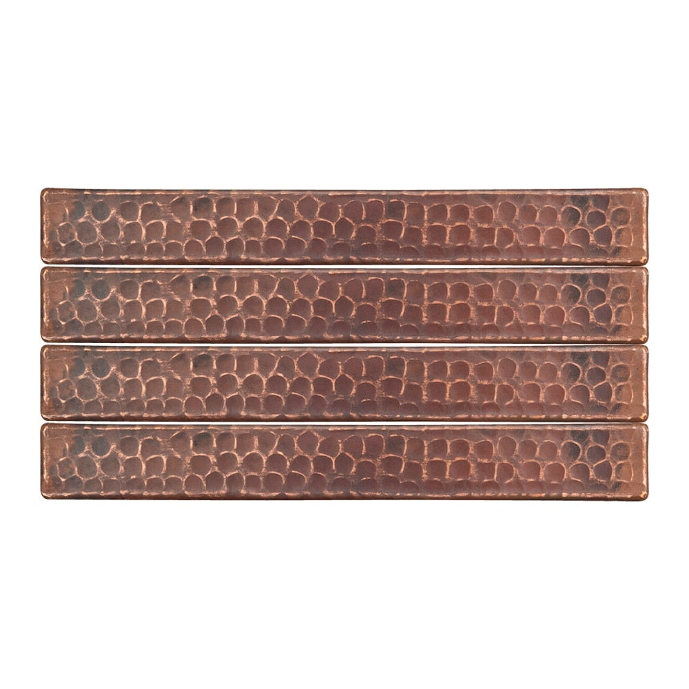 Premier Copper Products 1 Inch X 8 Inch Hammered Copper Tile Set Of 4