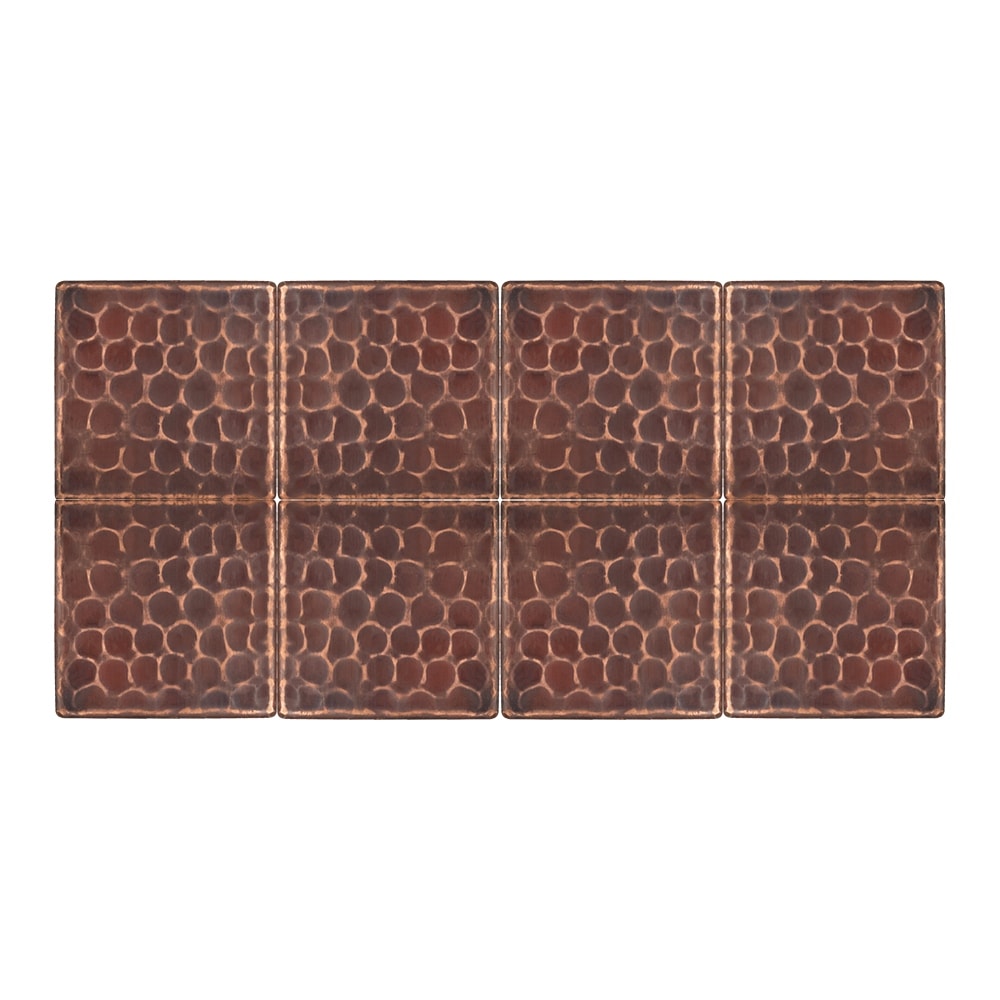 Premier Copper Products 2 Inch Hammered Copper Tile Set Of 8