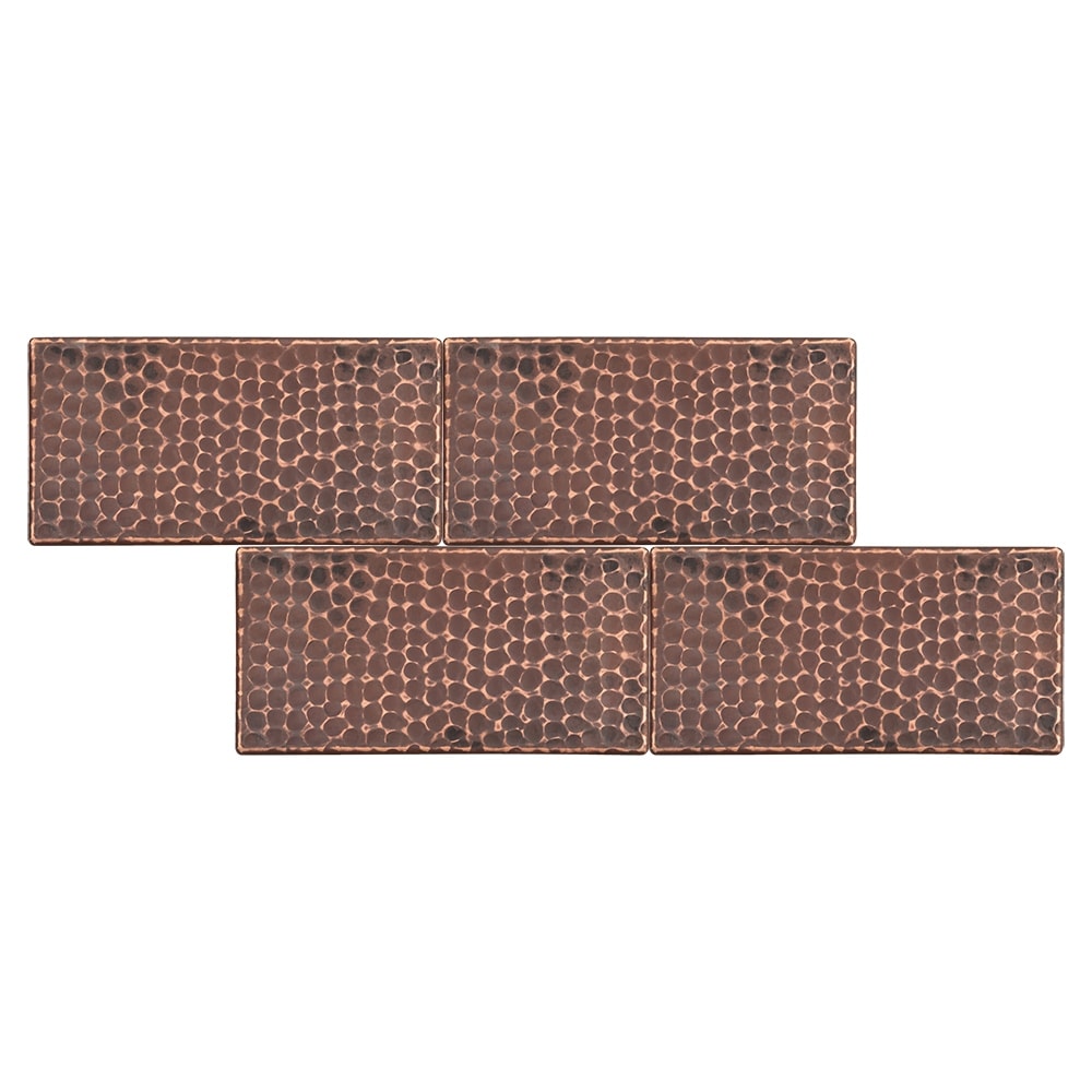Premier Copper Products 3 Inch X 6 Inch Hammered Copper Tile Set Of 4