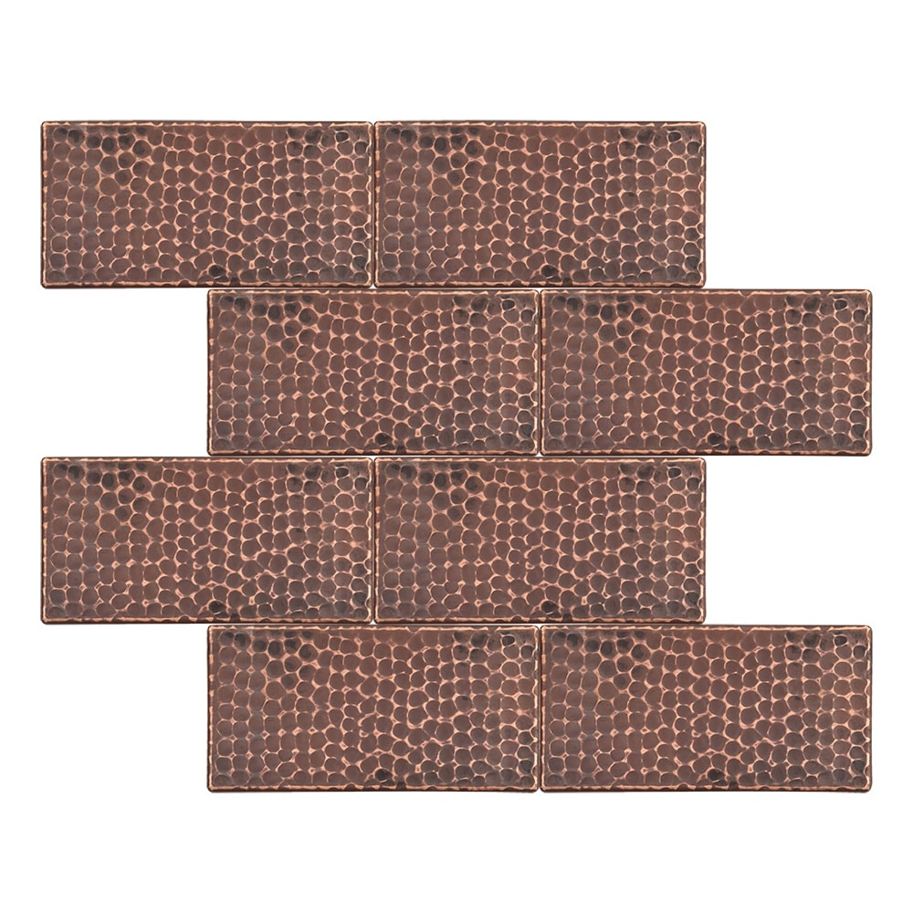 Premier Copper Products 3 Inch X 6 Inch Hammered Copper Tile Set Of 8
