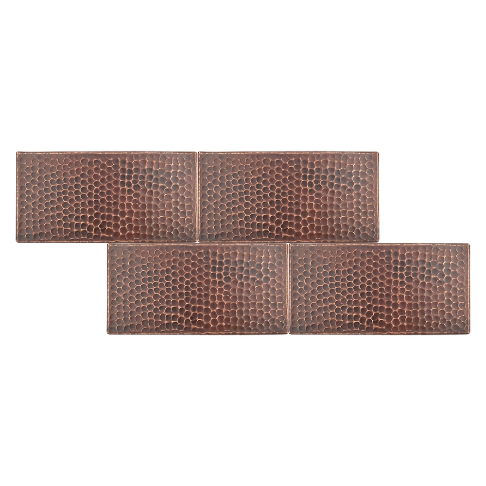 Premier Copper Products 4 Inch X 8 Inch Hammered Copper Tile Set Of 4