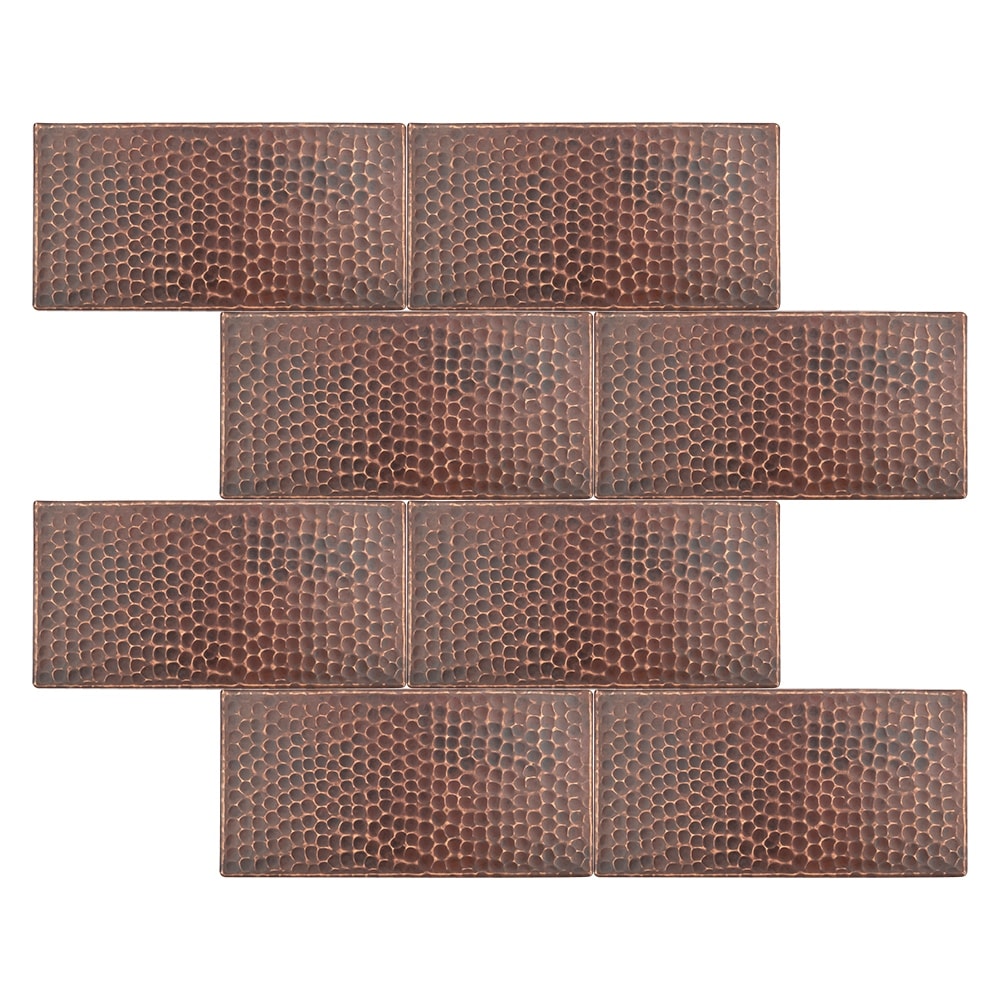 Premier Copper Products 4 Inch X 8 Inch Hammered Copper Tile Set Of 8