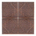 Premier Copper Products 4 Inch X 4 Inch Hammered Copper Tile With Diamond Design Set Of 4