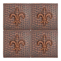 Premier Copper Products Hammered Copper Fleur De Lis Tile Set Of 4
