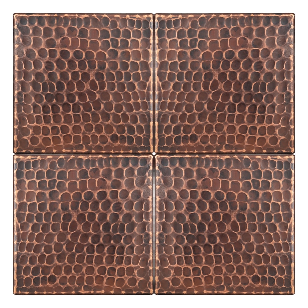 Premier Copper Products 4 Inch X 4 Inch Hammered Copper Tile Set Of 4