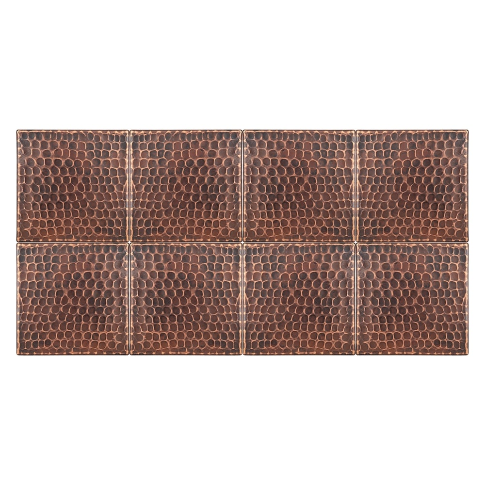 Premier Copper Products 4 Inch X 4 Inch Hammered Copper Tile Set Of 8