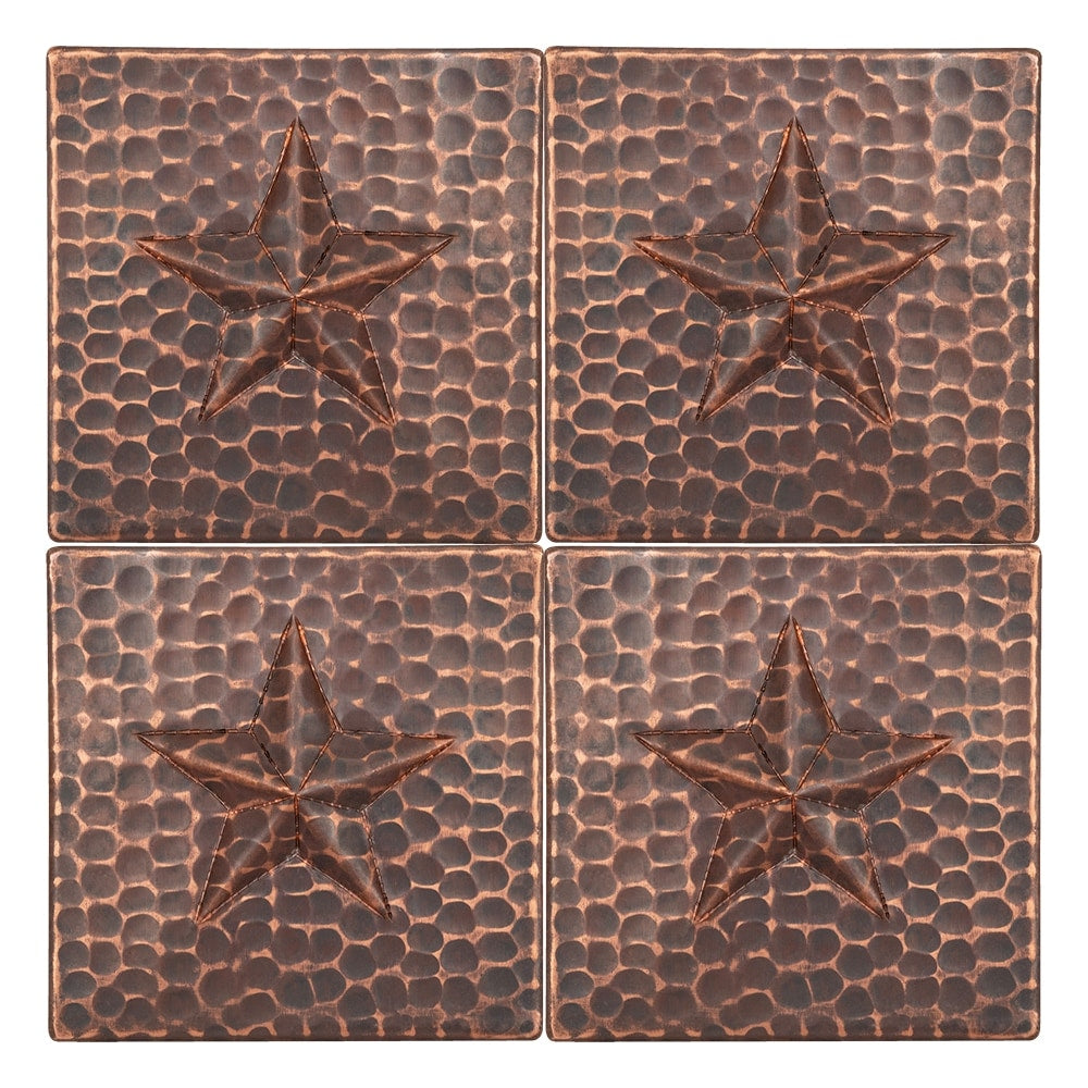Premier Copper Products Hammered Copper Star Tile Set Of 4