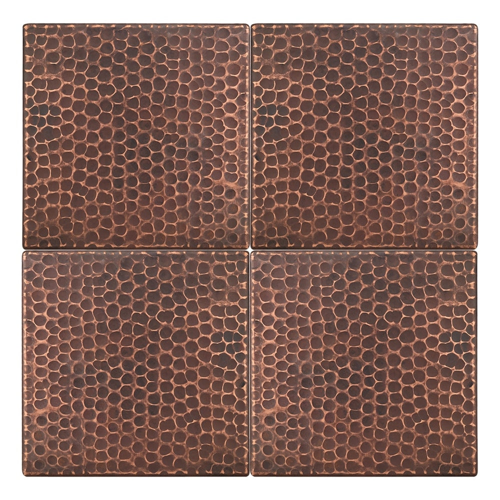 Premier Copper Products 6 Inch X 6 Inch Hammered Copper Tile Set Of 4