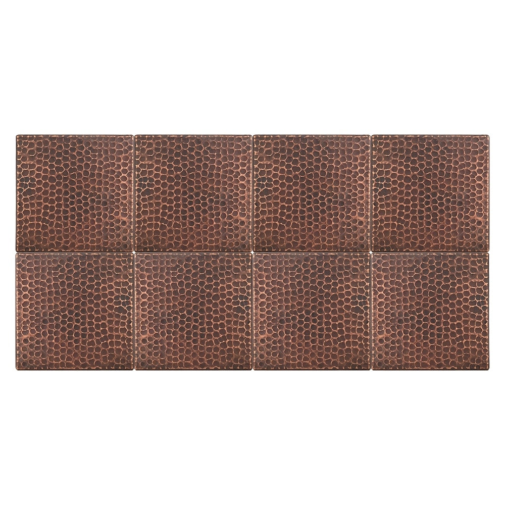 Premier Copper Products 6 Inch Square Hammered Copper Tile Set Of 8