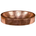 17 In Oval Skirted Vessel Hammered Copper Sink In Polished Copper