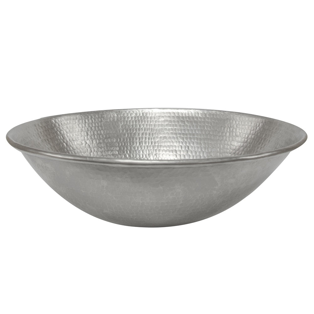 Premier Copper Products Oval Wired Rimmed Vessel Hammered Copper Sink In Electroless Nickel
