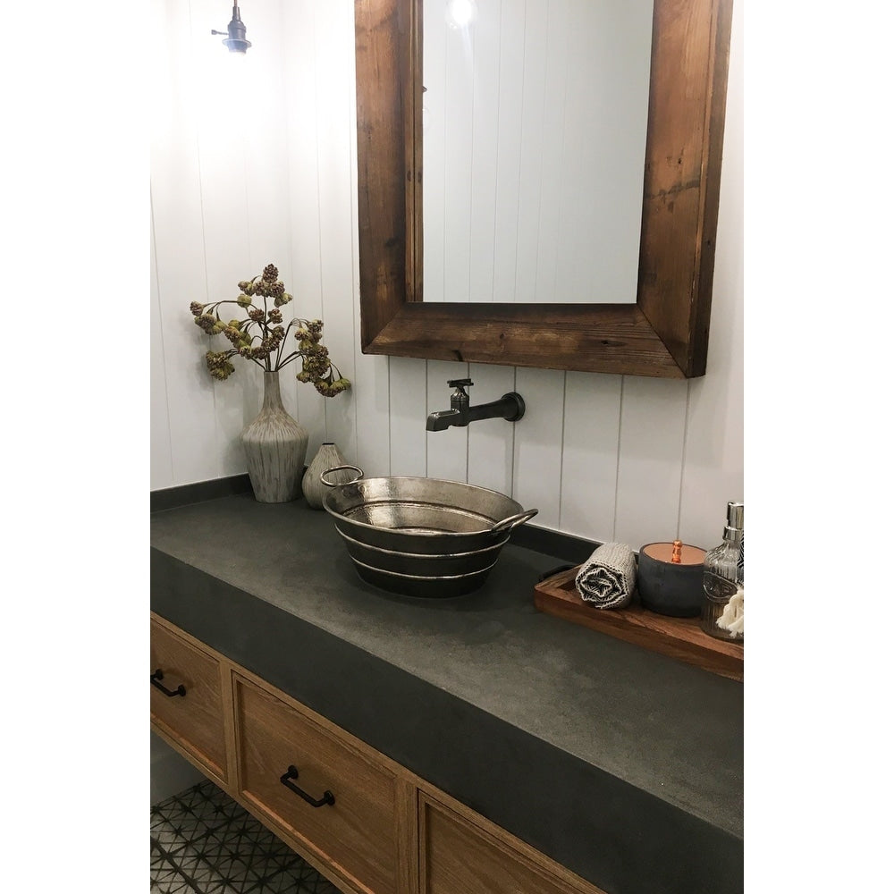 Premier Copper Products Oval Bucket Vessel Copper Sink With Handles In Nickel