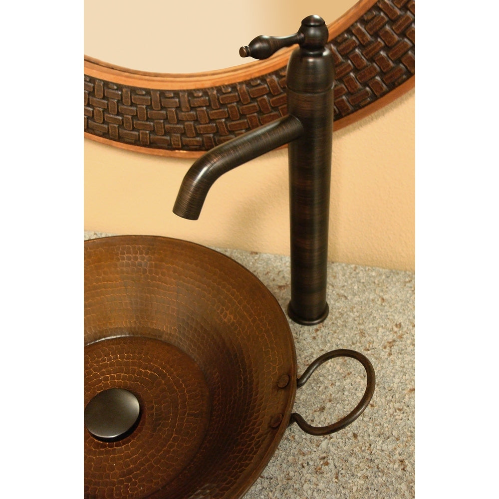 Premier Copper Products Round Miners Pan Vessel Hammered Copper Sink