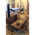 Premier Copper Products 17 Inch Rectangle Wired Rim Vessel Copper Sink