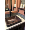 Premier Copper Products Rectangle Skirted Vessel Hammered Copper Sink