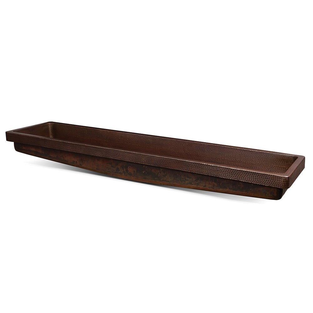 Premier Copper Products Vrec60Skdb 60 Rectangle Skirted Vessel Copper Sink