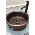 Premier Copper Products Round Vessel Tub Hammered Copper Sink