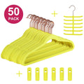 Premium Space Saving Velvet Hangers Holds Up To 10 Lbs Yellow 50 Pack