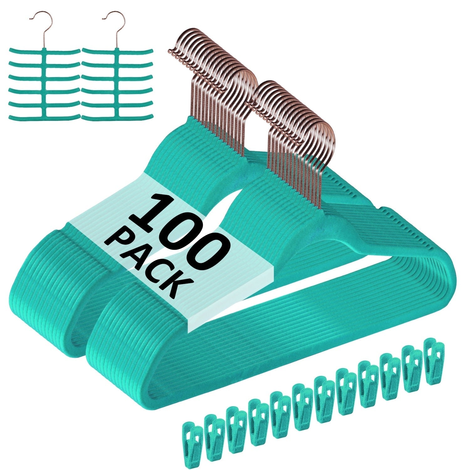 Premium Space Saving Velvet Hangers Holds Up To 10 Lbs Teal 50 Pack