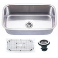 Empire 31 1 2 Inch Undermount Single Bowl 16 Gauge Stainless Steel Kitchen Sink With Soundproofing