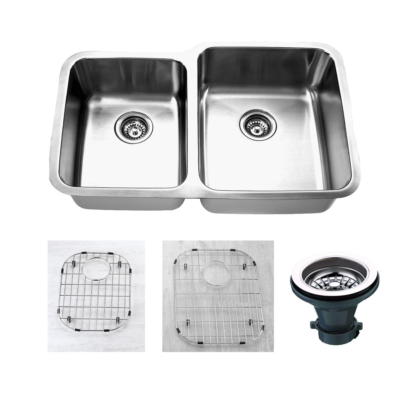 Empire 32 Inch Undermount 45 55 Double Bowl 16 Gauge Stainless Steel Kitchen Sink Set Soundproofing