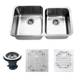 Empire 32 Inch Undermount 55 45 Double Bowl 16 Gauge Stainless Steel Kitchen Sink Set Soundproofing