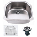 Premium Undermount 18 Gauge Stainless Steel 23.5 Single Bowl Kitchen Sink With Grid And Strainer