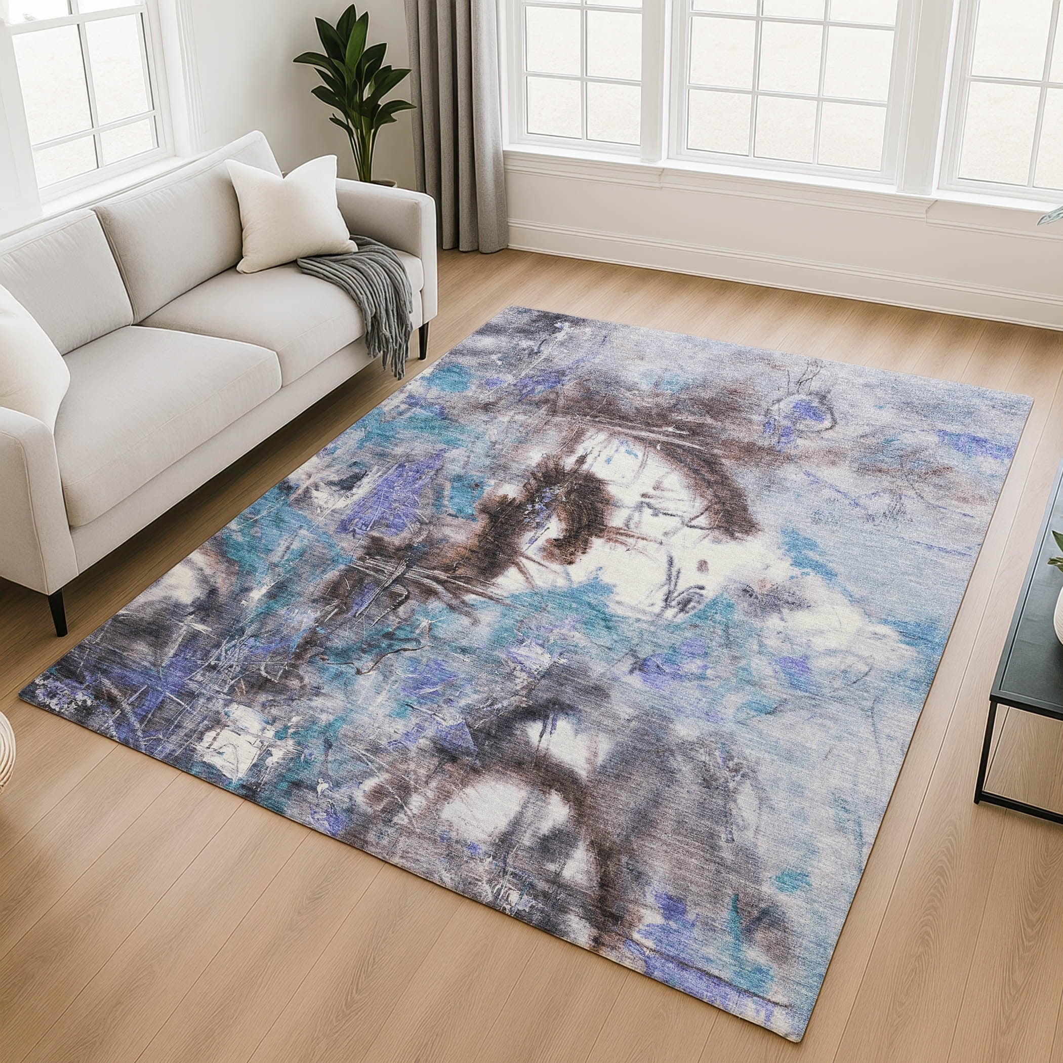 Premium Washable Super Soft Abstract Brushstroke Mayfield Rug