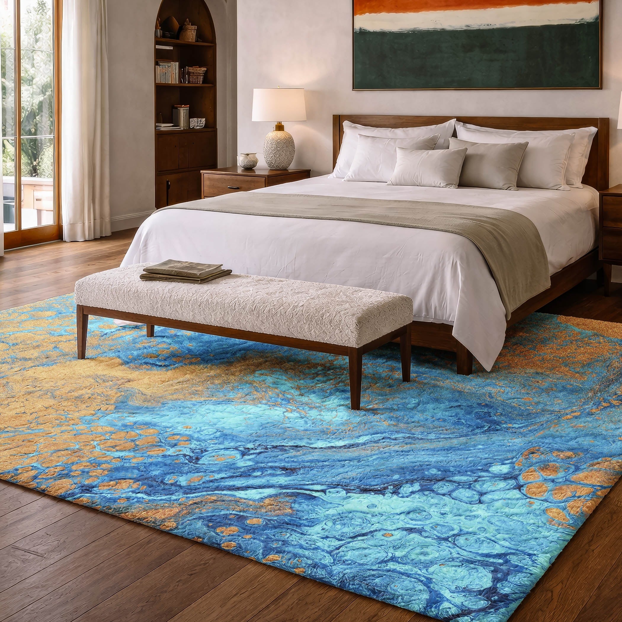 Premium Washable Super Soft Abstract Contemporary Dream Shag Rug