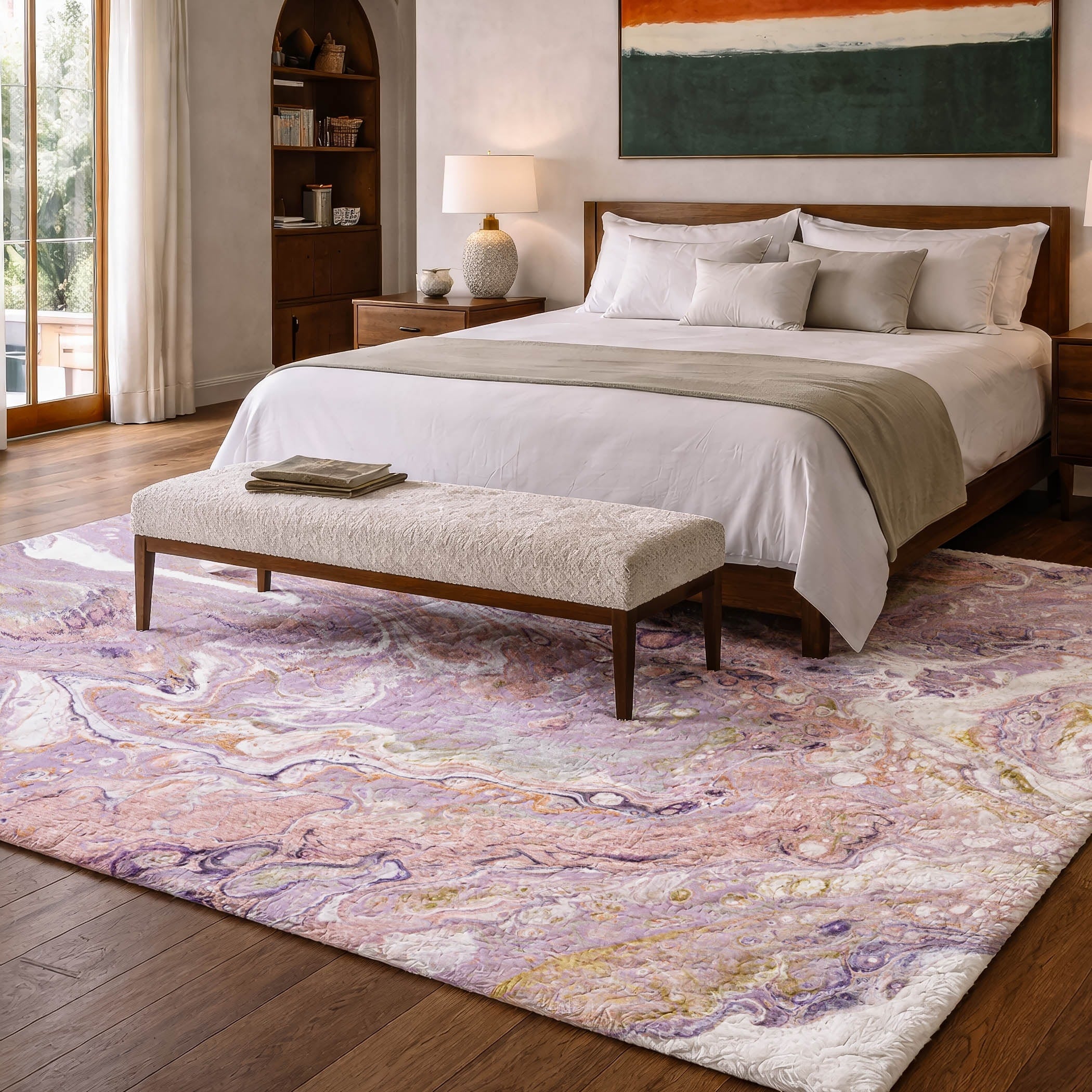 Premium Washable Super Soft Abstract Contemporary Dream Shag Rug