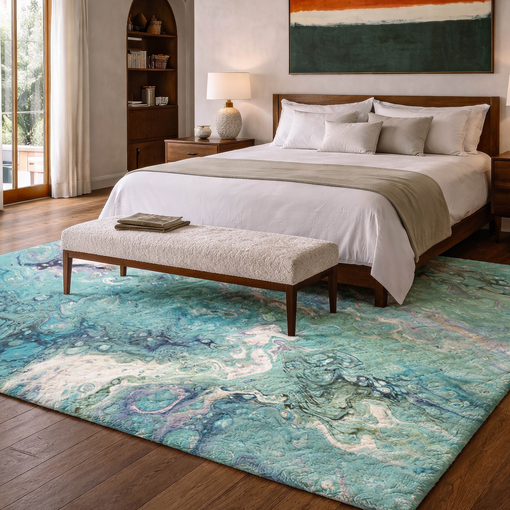 Premium Washable Super Soft Abstract Contemporary Dream Shag Rug