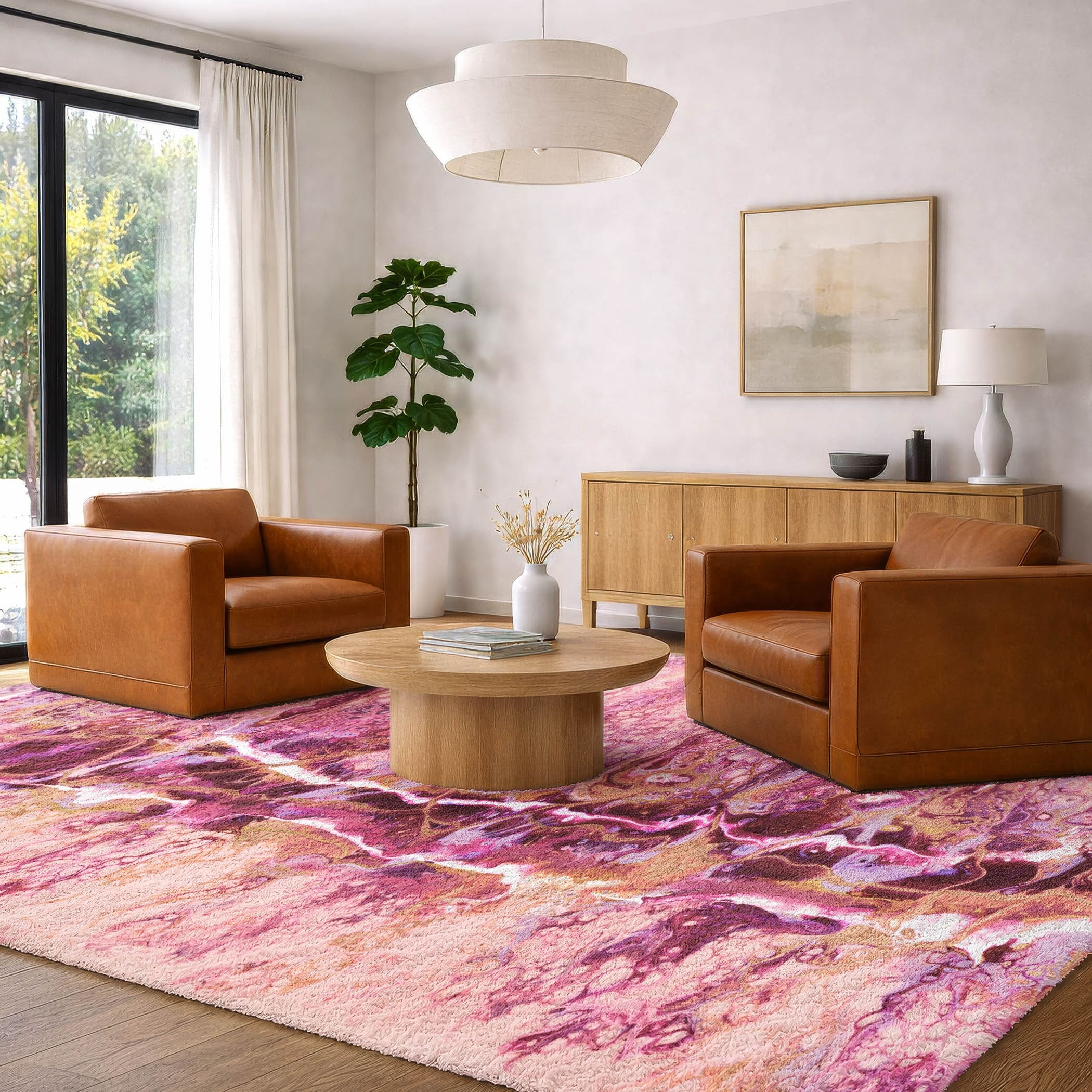 Premium Washable Super Soft Abstract Contemporary Dream Shag Rug