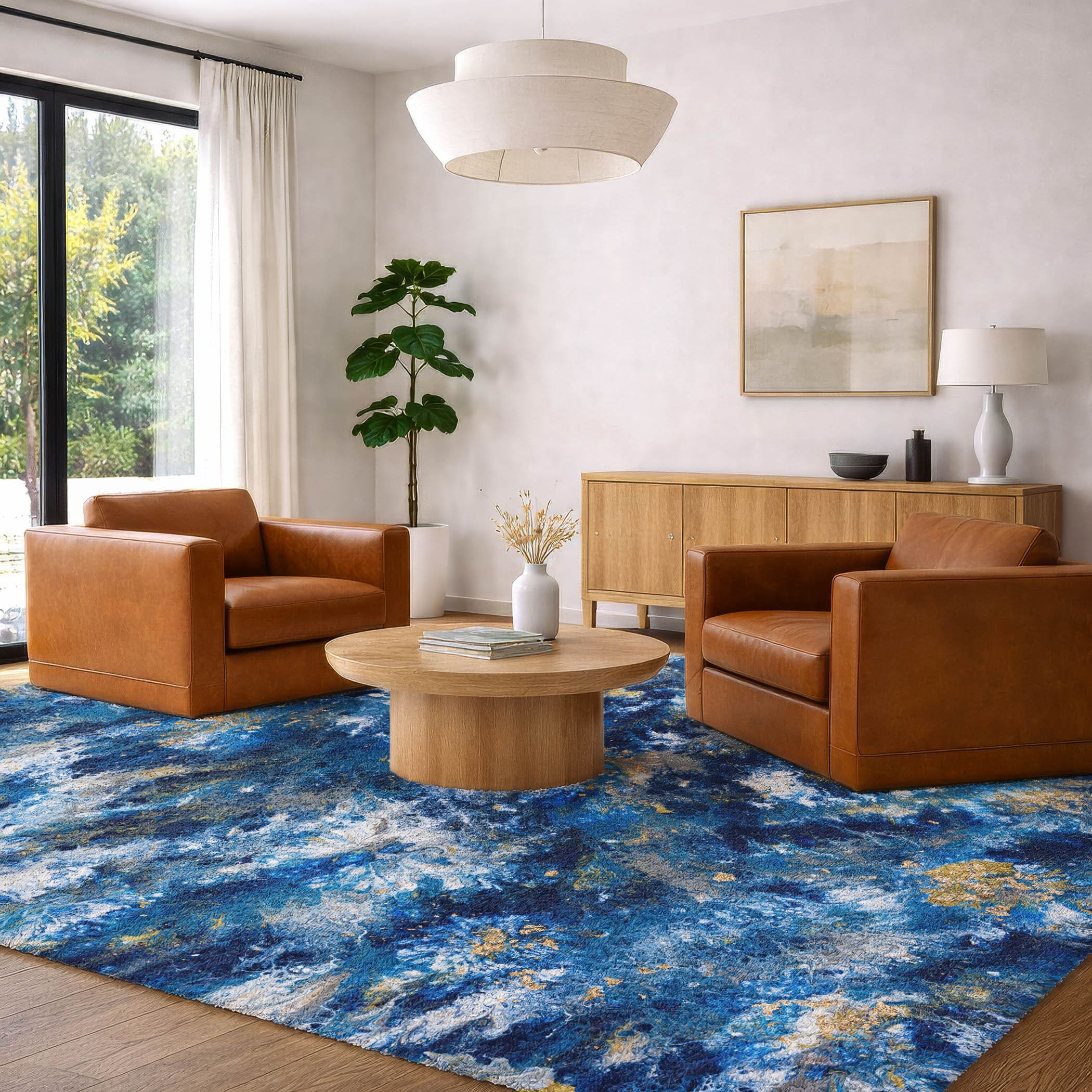 Premium Washable Super Soft Abstract Contemporary Dream Shag Rug