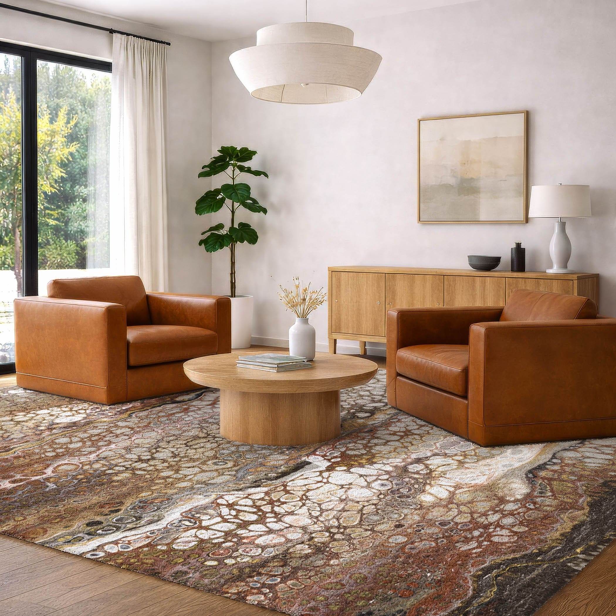 Premium Washable Super Soft Abstract Contemporary Dream Shag Rug