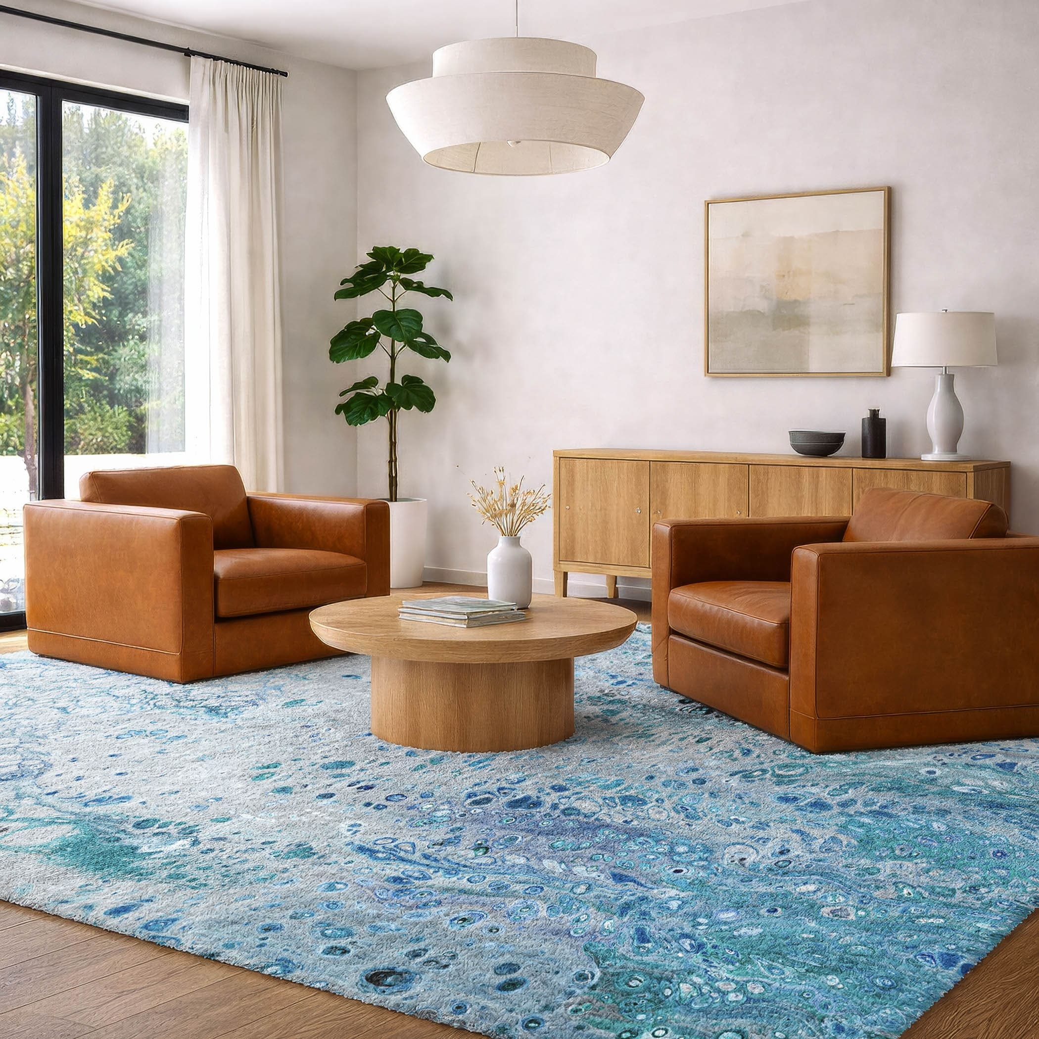 Premium Washable Super Soft Abstract Contemporary Dream Shag Rug