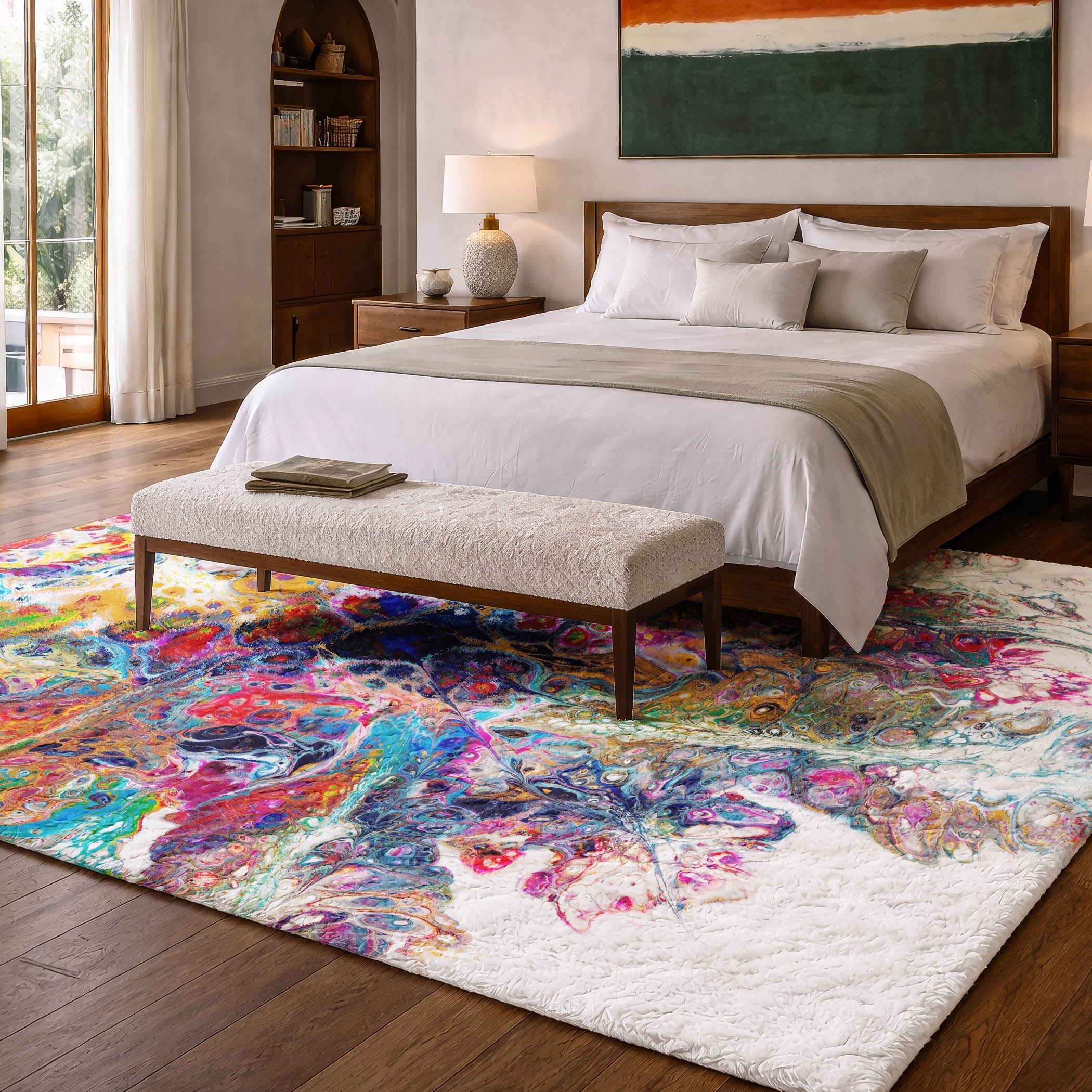 Premium Washable Super Soft Abstract Contemporary Dream Shag Rug