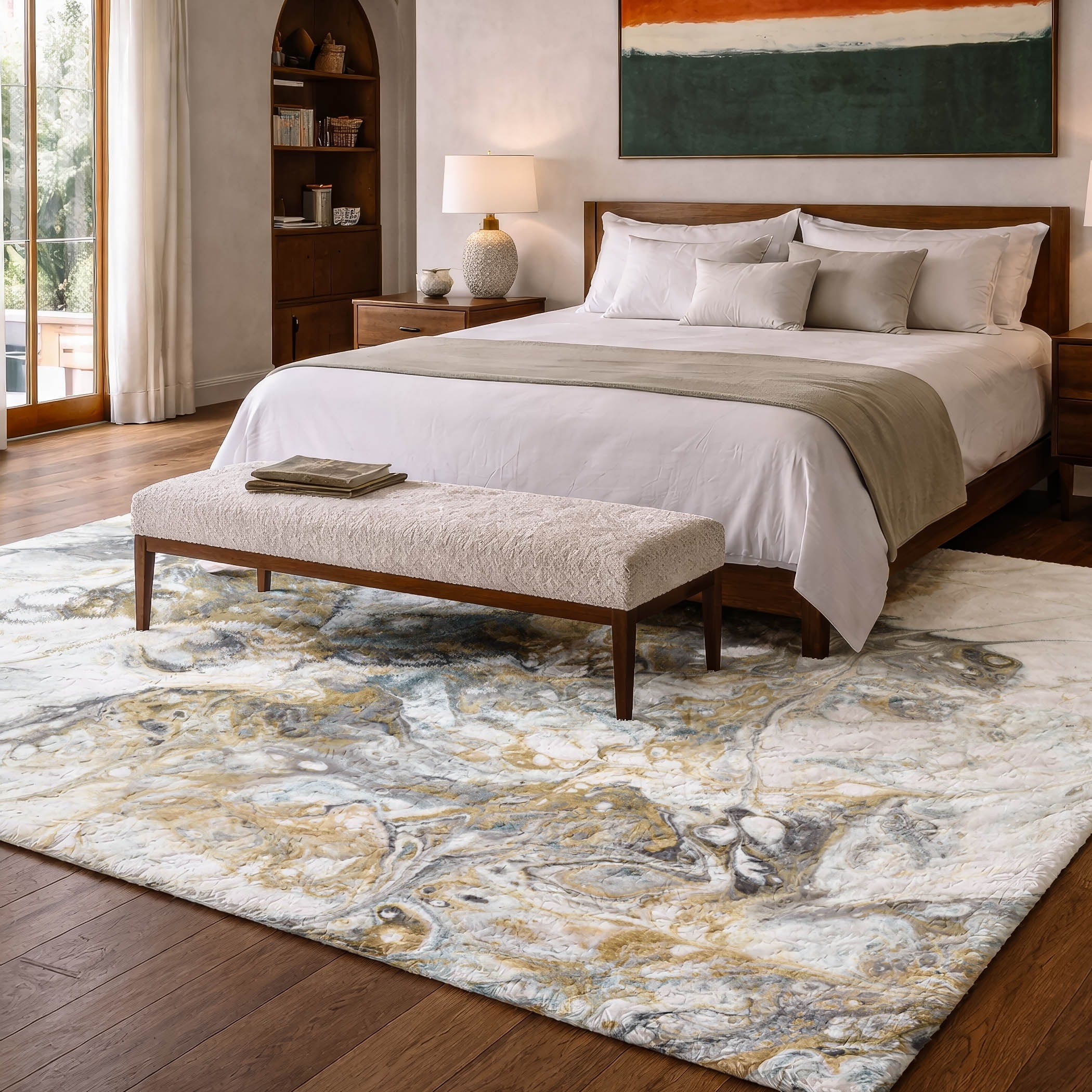 Premium Washable Super Soft Abstract Contemporary Dream Shag Rug