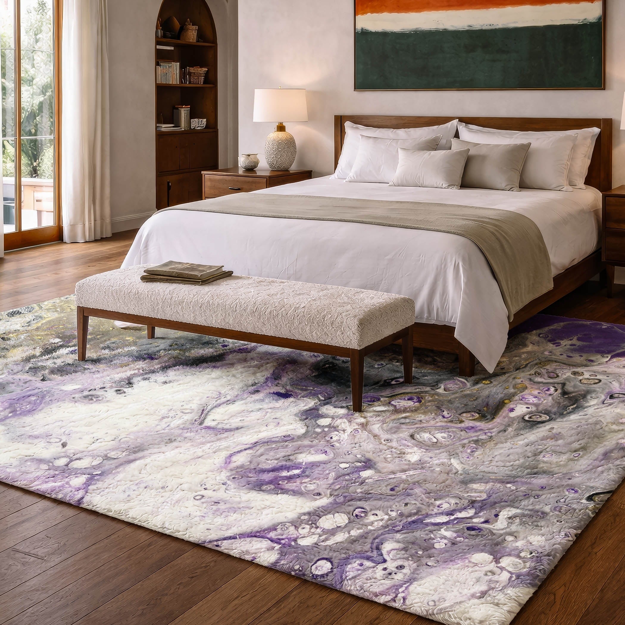 Premium Washable Super Soft Abstract Contemporary Dream Shag Rug