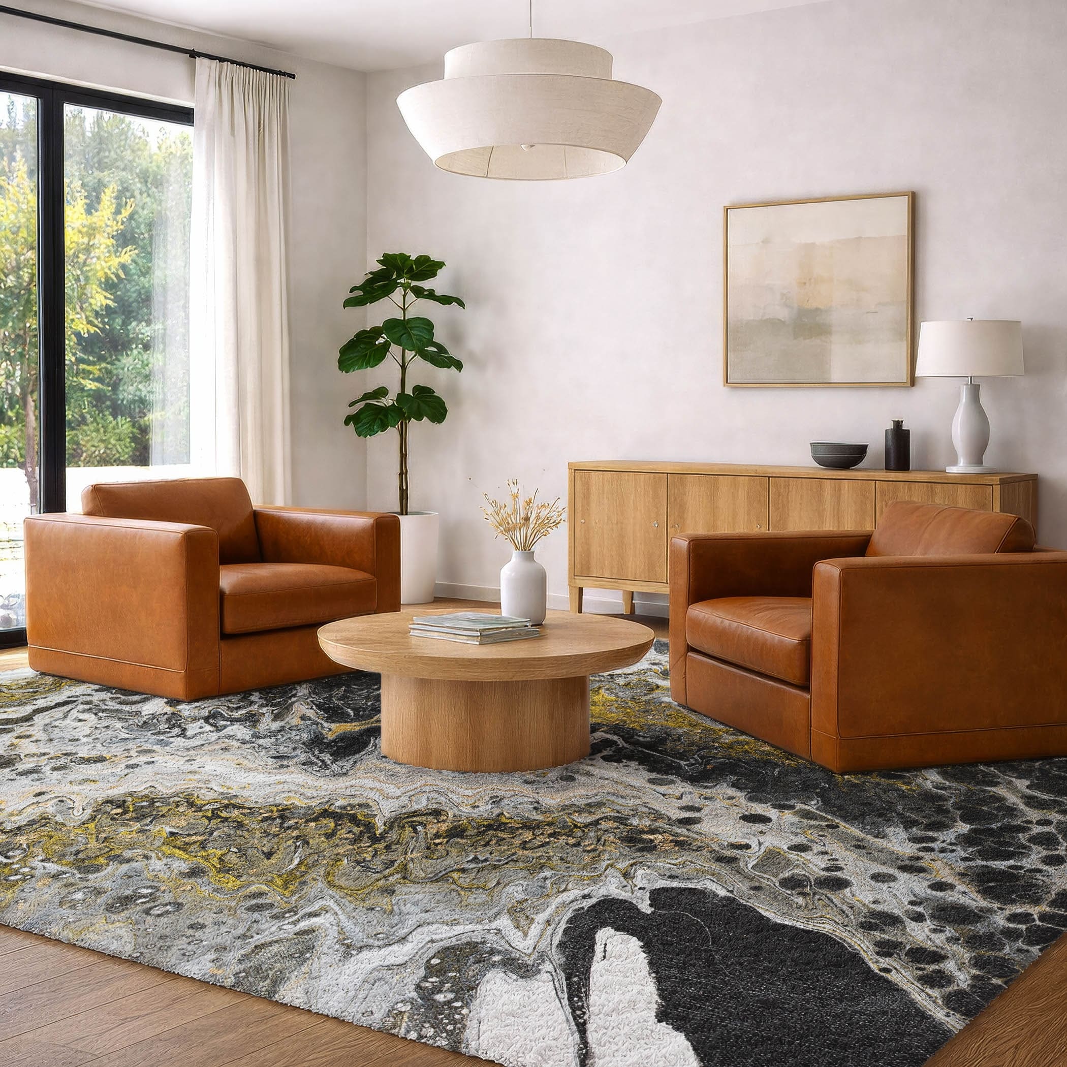 Premium Washable Super Soft Abstract Contemporary Dream Shag Rug