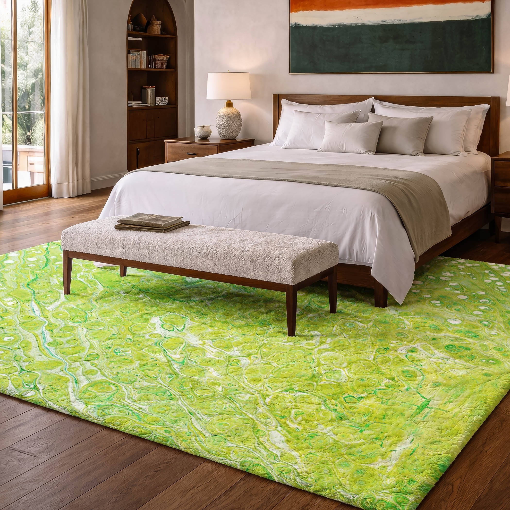 Premium Washable Super Soft Abstract Contemporary Dream Shag Rug