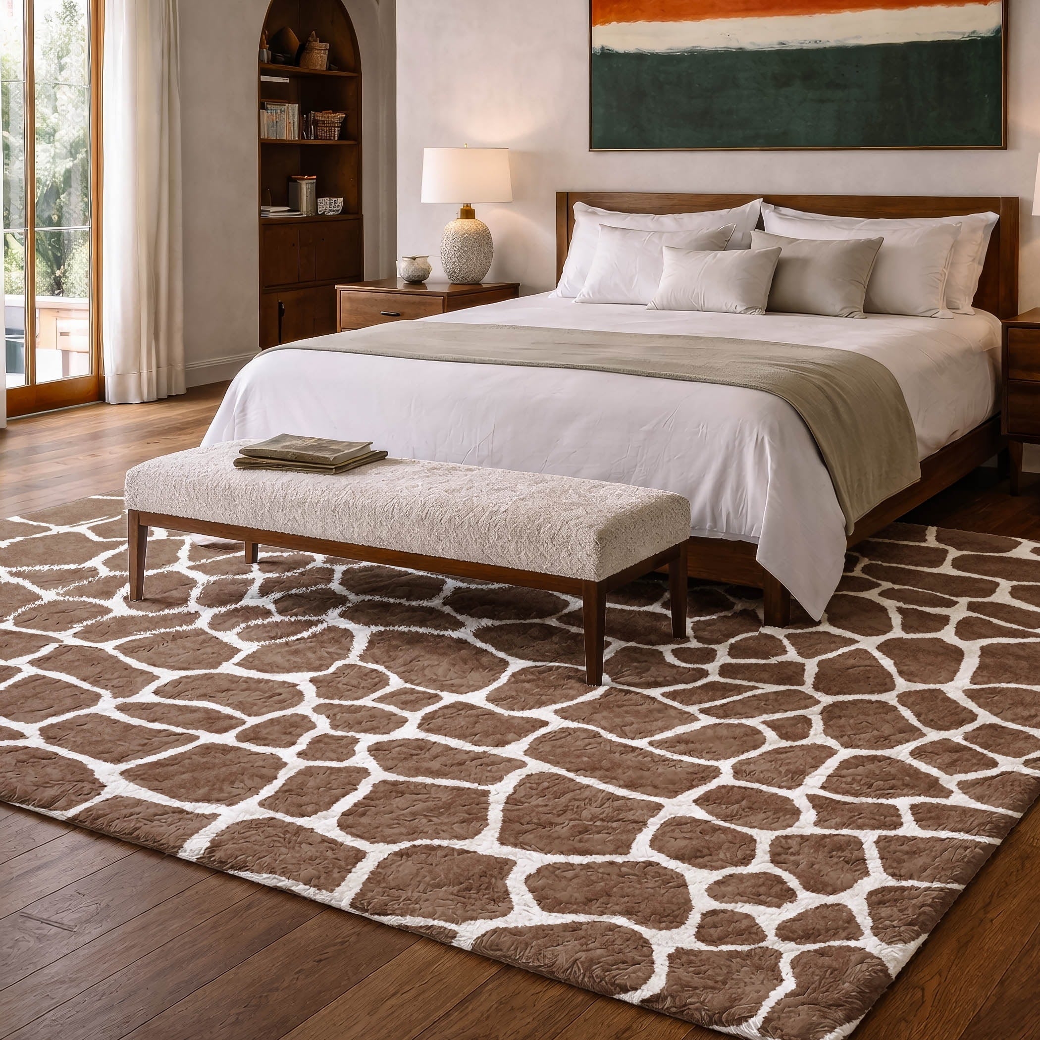 Premium Washable Super Soft Animal Giraffe Dream Shag Rug
