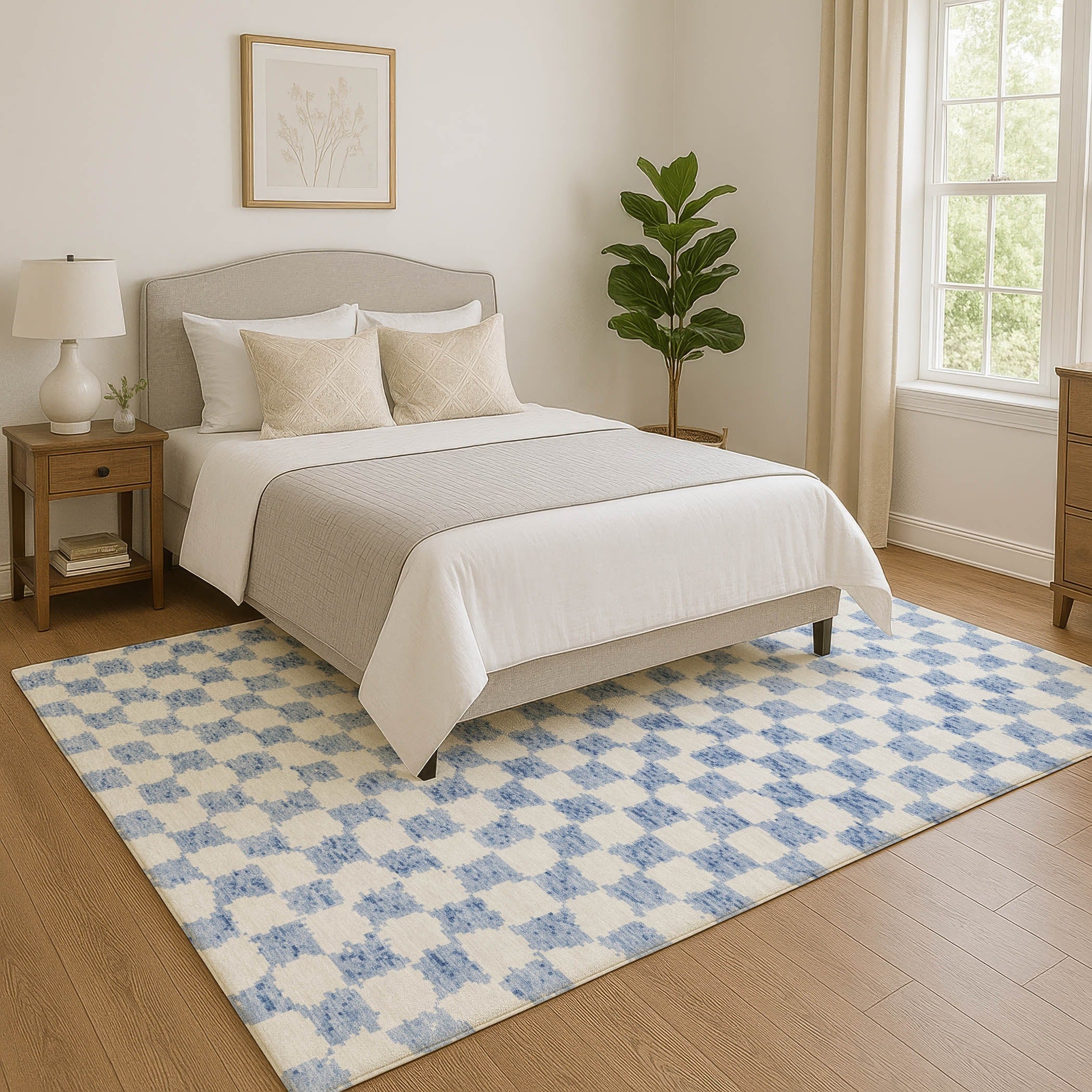 Premium Washable Super Soft Casual Checkered Mayfield Rug