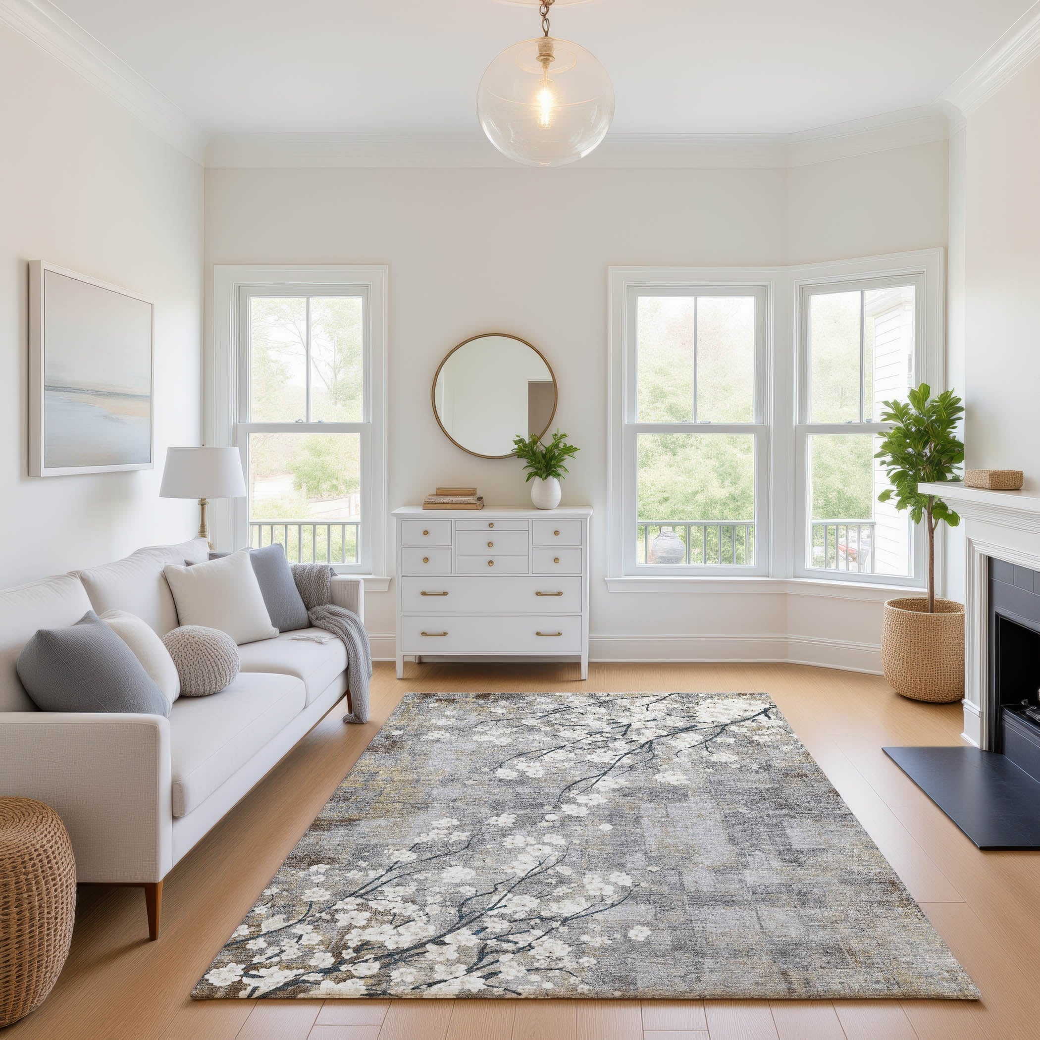 Premium Washable Super Soft Cherry Blossoms Mayfield Rug